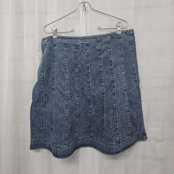 Sonoma Blue Denim Paneled A-Line Skirt Rustic Y2K Boho 14 - Picture 7 of 12
